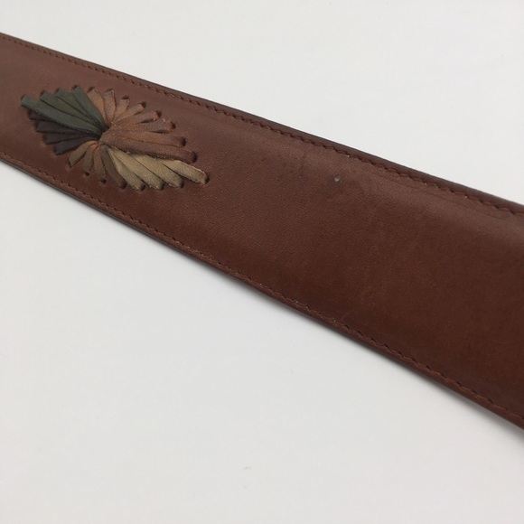 Aztec Boho Brown Leather Belt - Picture 5 of 7